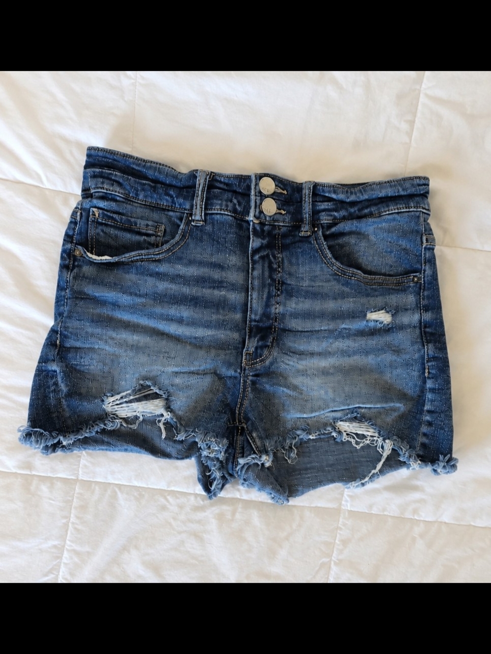 BKE Distressed Denim Cutoff Shorts - Blue